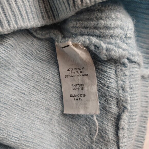 J Crew Sweater Merino Wool Blend Pullover Light Blue Sz Medium - Picture 7 of 10